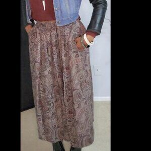 Vintage Ankle Length Paisley Print Skirt Size M